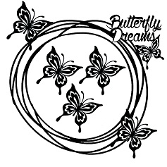 Butterfly dreams scribble frame  200 x 200 min buy 3